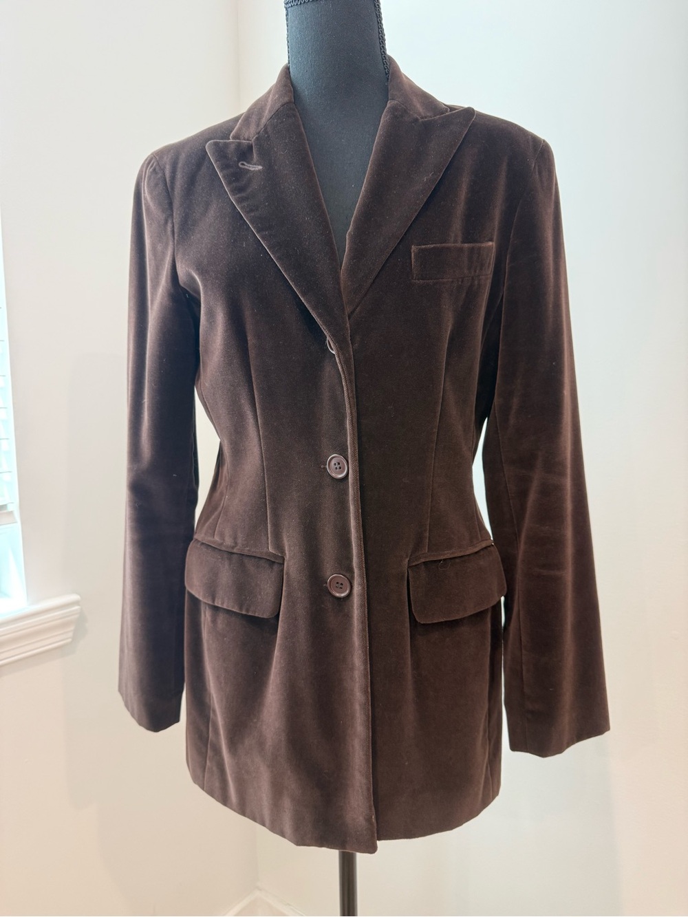 The Limited Brown Velvet Tailored Blazer Jacket